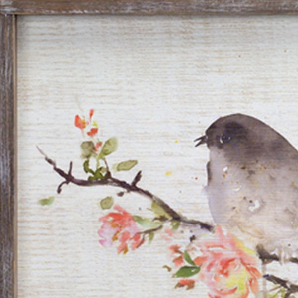 Homeroots Set Of Two 17" X 2" Brown Bird Wood Framed Art  Wood 516336