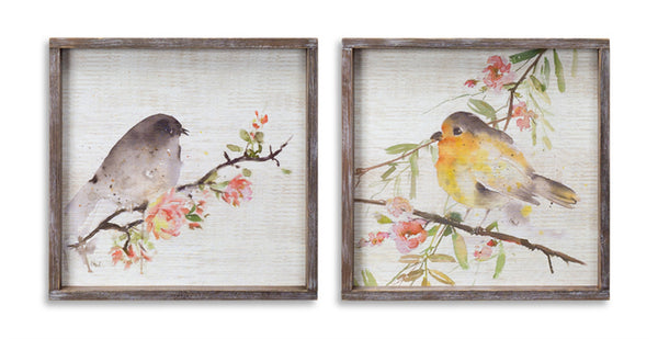 Homeroots Set Of Two 17" X 2" Brown Bird Wood Framed Art  Wood 516336