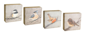 Homeroots Set Of Four Brown Solid Wood Bird Wall Decor  Solid Wood 516342
