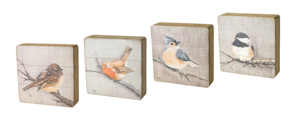 Homeroots Set Of Four Brown Solid Wood Bird Wall Decor  Solid Wood 516342