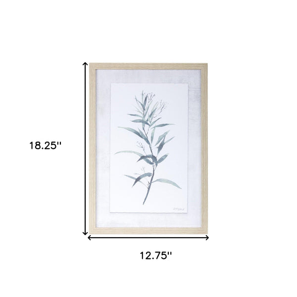 Homeroots Set Of Two 18" X 13" Natural And Gray Leaf Floral Framed Art  Manufactured Wood 516347