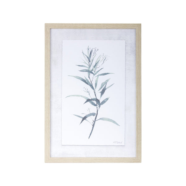 Homeroots Set Of Two 18" X 13" Natural And Gray Leaf Floral Framed Art  Manufactured Wood 516347