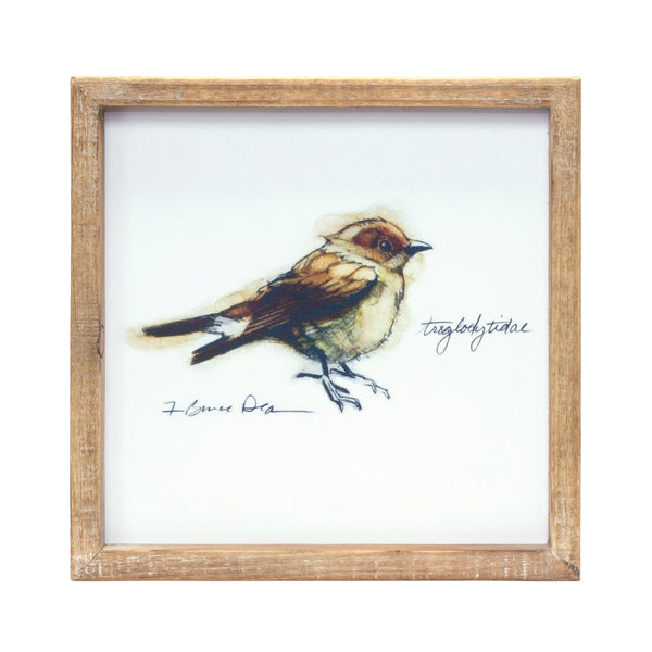 Homeroots Set Of Four Brown Solid Wood Bird Wall Decor  Solid Wood 516369