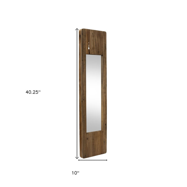 Homeroots 40" Brown Wood Framed Accent Mirror   516371