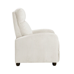 English Elm Modern Parsons Push Back Recliner Chair in Soft Corduroy Fabric — Sleek Comfortable Living Room Lounger with Solid Wood Frame and Easy Recline Mechanism Beige 30 L x 27 W x 21.5 H B011P395857