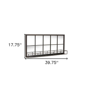 Homeroots 18" Black Iron Framed Accent Mirror   516378