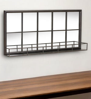 Homeroots 18" Black Iron Framed Accent Mirror   516378