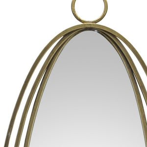 Homeroots 34" Gold Oval Metal Framed Accent Mirror   516379