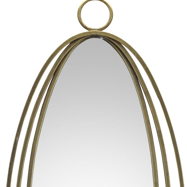 Homeroots 34" Gold Oval Metal Framed Accent Mirror   516379