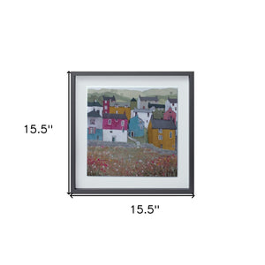 HomeRoots Set of Two Charming Gray Green Yellow Framed Artworks for Modern Home Décor and Easy Hanging 516380