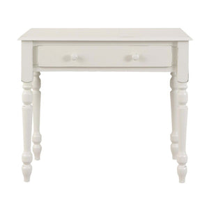 HomeRoots 34" Off White Solid Wood Writing Desk - Vintage Charm, Compact Design for Small Spaces & Home Offices 516423