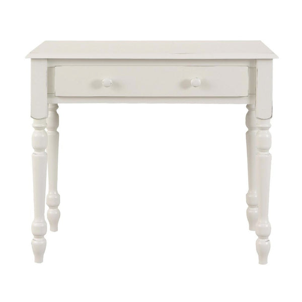 HomeRoots 34" Off White Solid Wood Writing Desk - Vintage Charm, Compact Design for Small Spaces & Home Offices 516423