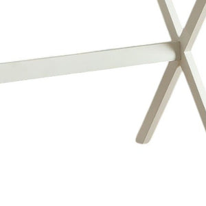 Homeroots 34" Antiqued White Wood Flip Top Desk - Classic Design For Home Office, Bedroom & Hidden Storage   516424