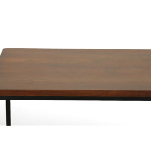 Homeroots 42" Sleek Chestnut & Black Solid Wood Metal Desk – Stylish Modern Design For Home Office Efficiency   516425