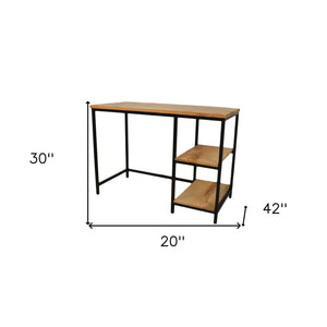 Homeroots 42" Modern Industrial Solid Wood & Metal Computer Desk - Stylish, Durable & Functional Workspace Solution   516426