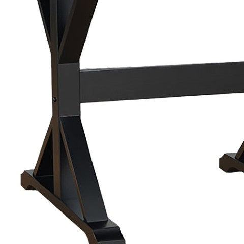 Homeroots 48" Black Solid Wood Trestle Writing Desk - Classic Design For Home Office, Stylish & Durable Workspace   516429