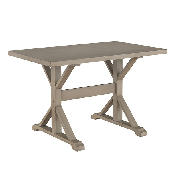 HomeRoots 48" Gray Solid Wood Trestle Writing Desk - Vintage Charm Meets Modern Functionality for Home Offices 516430