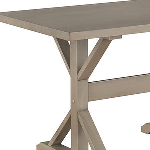 Homeroots 48" Grey Solid Wood Trestle Writing Desk - Classic Design For Home Office, Stylish & Durable Workspace   516430