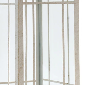 HomeRoots Set of Three Elegant Ivory Metal Mirrored Floor Lantern Candle Holders for Timeless Décor Style 516433
