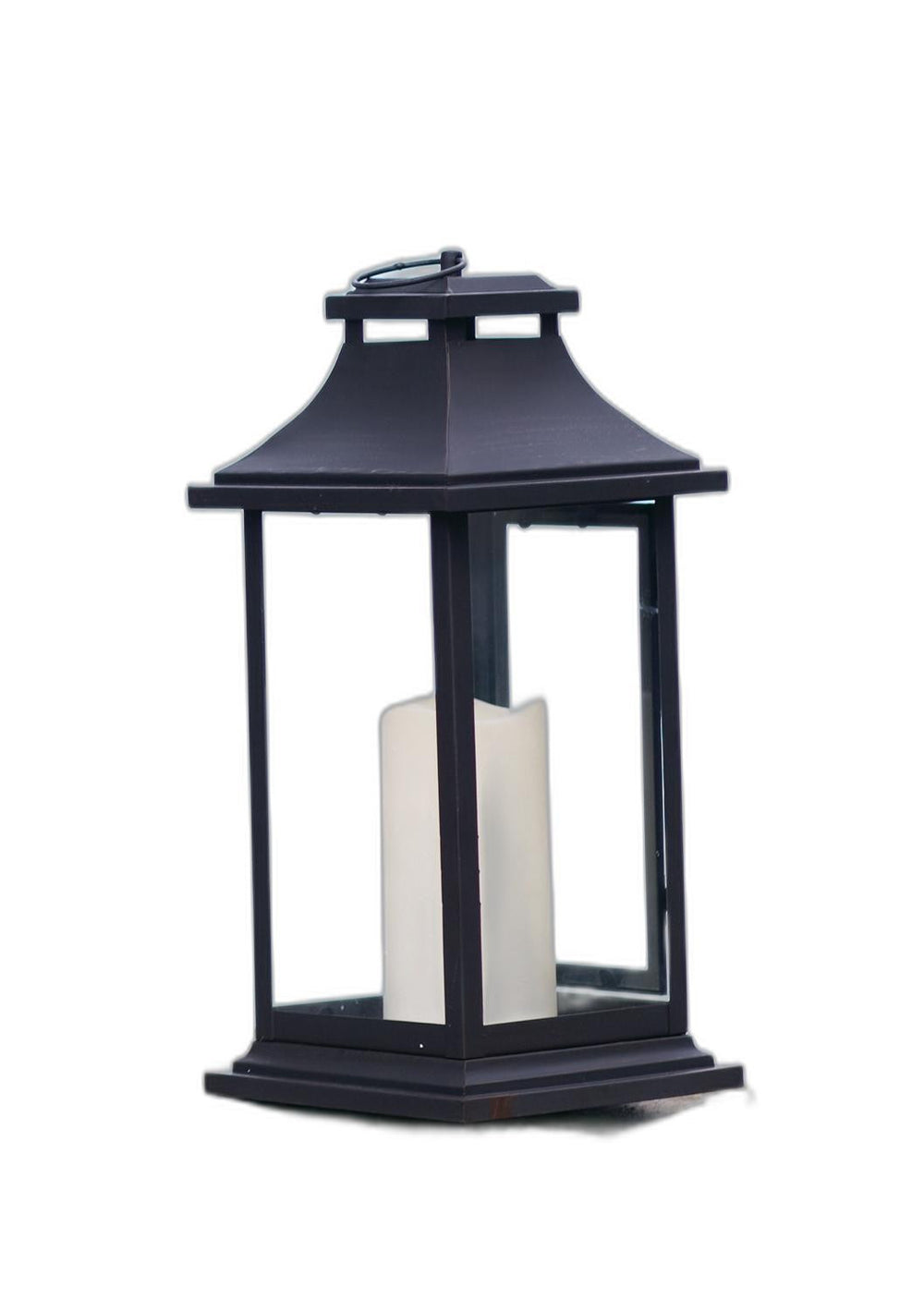 Homeroots Set Of Two Black Led Floor Lantern Candle Holder   516437