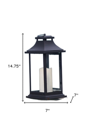 Homeroots Set Of Two Black Led Floor Lantern Candle Holder   516437
