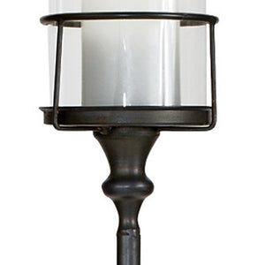 Homeroots 43" Gray Flameless Floor Hurricane Candle Holder   516460