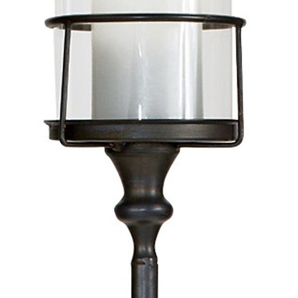 Homeroots 43" Gray Flameless Floor Hurricane Candle Holder   516460