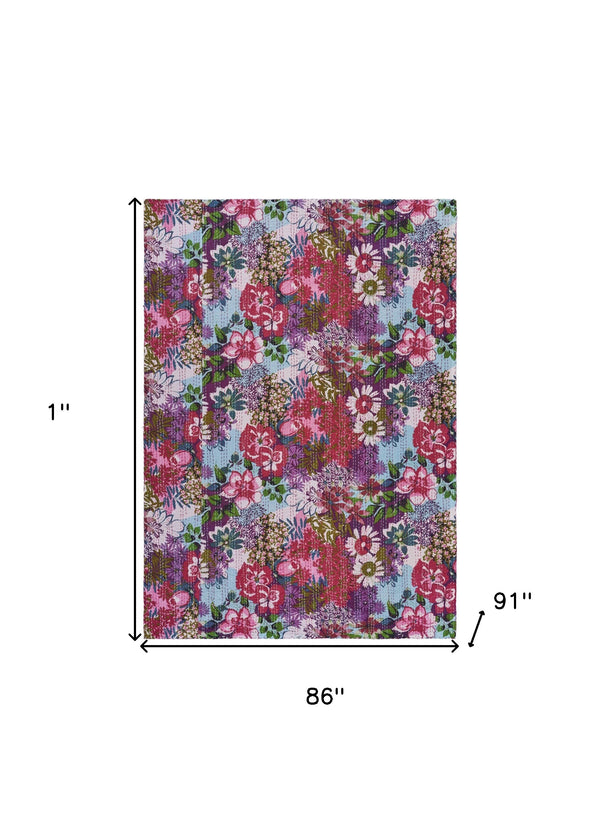 Homeroots Red Knitted Cotton Floral Throw  Cotton 516514