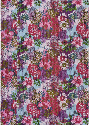 Homeroots Red Knitted Cotton Floral Throw  Cotton 516515