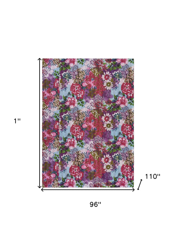 Homeroots Red Knitted Cotton Floral Throw  Cotton 516515