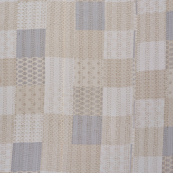 Homeroots Cream Knitted Cotton Geometric Throw Cream Cotton 516523