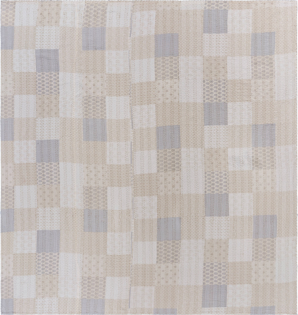 Homeroots Cream Knitted Cotton Geometric Throw Cream Cotton 516525