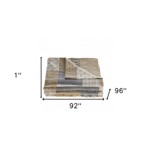 Homeroots Cream Knitted Cotton Geometric Throw Cream Cotton 516525