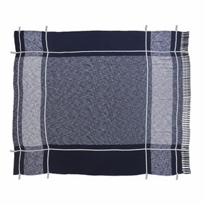 Homeroots Blue Woven Cotton Geometric Throw  Cotton 516526