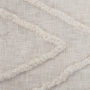 Homeroots Ivory Geometric King Cotton Coverlet With Fringe  Cotton 516531