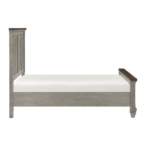 English Elm 1pc Eastern King Bed Towering Headboard Acacia Wood Two-tone Rustic Bedroom B011S01611