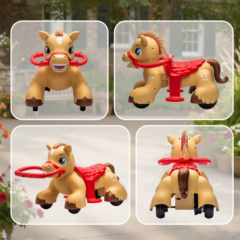 English Elm Rocking Pony Battery Powered Ride on Toy for Toddlers with Sound Effects Storage T3971P415053