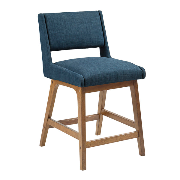 JLA Home INK+IVY - Counter Stylish upholstered counter stool with pecan wood legs, boomerang silhouette, durable comfort II104-0480