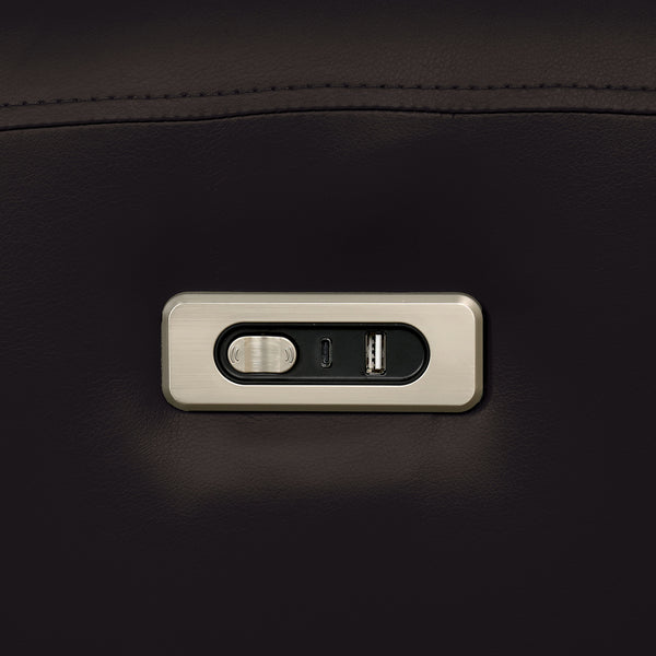 English Elm Black Leather‑Match Recliner Chair with Flared Padded Arms and Welt Trim — Stylish Comfort for Living Room Black 31 L x 36 W x 27 H B2741P387661