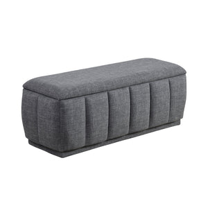 English Elm Modern Gray Textured Storage Bench with Foam Cushion, 300lb Capacity, No Assembly, 47" Long Upholstered Seat Perfect for Entryway Bedroom Living Room B011P298380