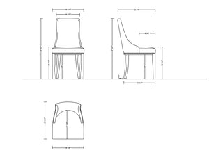 English Elm Shubert Vegan Leather & Velvet Dining Chair Set Of 2 - Modern Light Gray, Fully Assembled Comfort B365P397809-GIGA