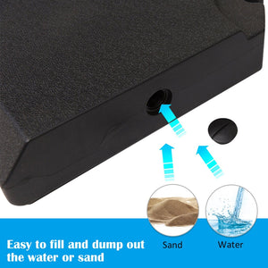 English Elm Heavy Duty Outdoor Cantilever Umbrella Base with Fillable Sand or Water Weight Bags T3971P386624