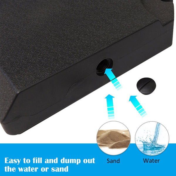 English Elm Heavy Duty Outdoor Cantilever Umbrella Base with Fillable Sand or Water Weight Bags T3971P386624