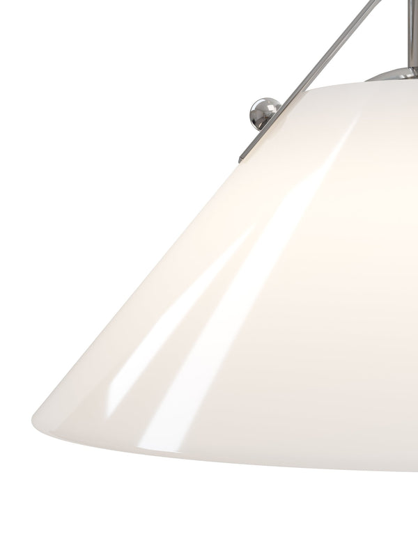 Currey & Company Bronwen Brass Pendant Light - Equestrian-inspired Elegance With Dimmable Flared Glass Shade Silver Glass ,Metal 9000-1280-currey-company