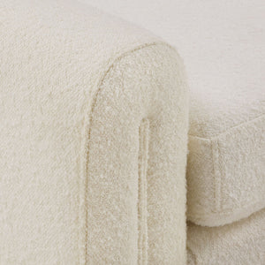 Modica Boucle Upholstered Bench Curved Arms Plush Foam Seat Modern Entryway Bedroom