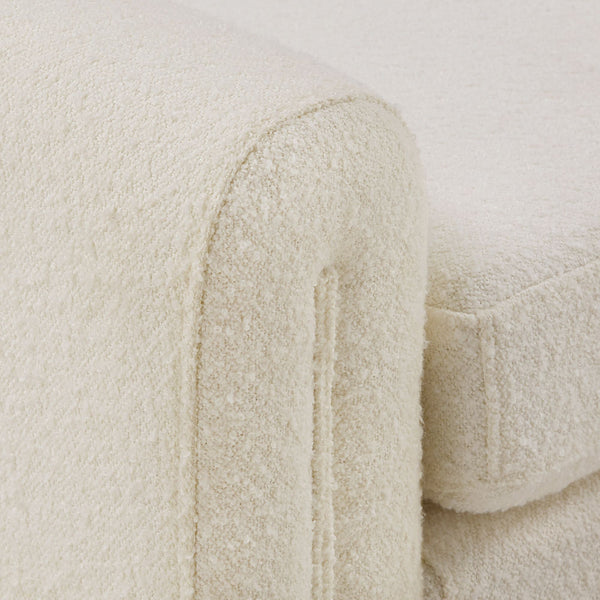 Modica Boucle Upholstered Bench Curved Arms Plush Foam Seat Modern Entryway Bedroom