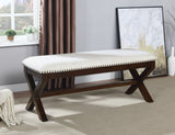 OSP Home Furnishings Monte Carlo Bench Linen, Dark Walnut base