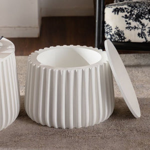 English Elm White Nesting Storage Tables with Lift Off Lid Curved Silhouette for Modern Living Rooms W3081P389055