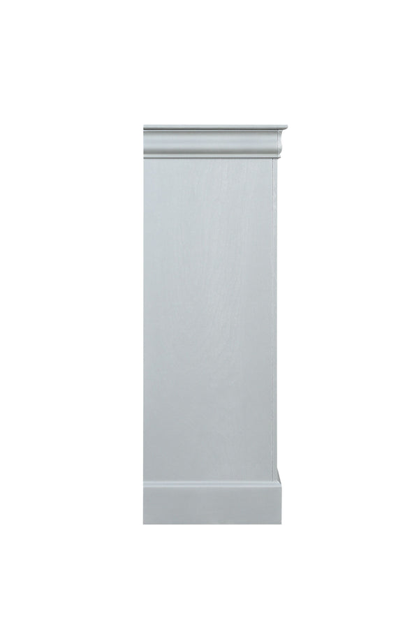 English Elm Platinum Five-Drawer Chest with Sleek Metal Handles, Spacious Storage, Modern Luxury Finish B062P209039