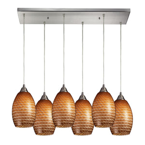 Mulinello 9'' Wide 6-Light Mini Pendant - Satin Nickel 517-6RC-C Elk Lighting